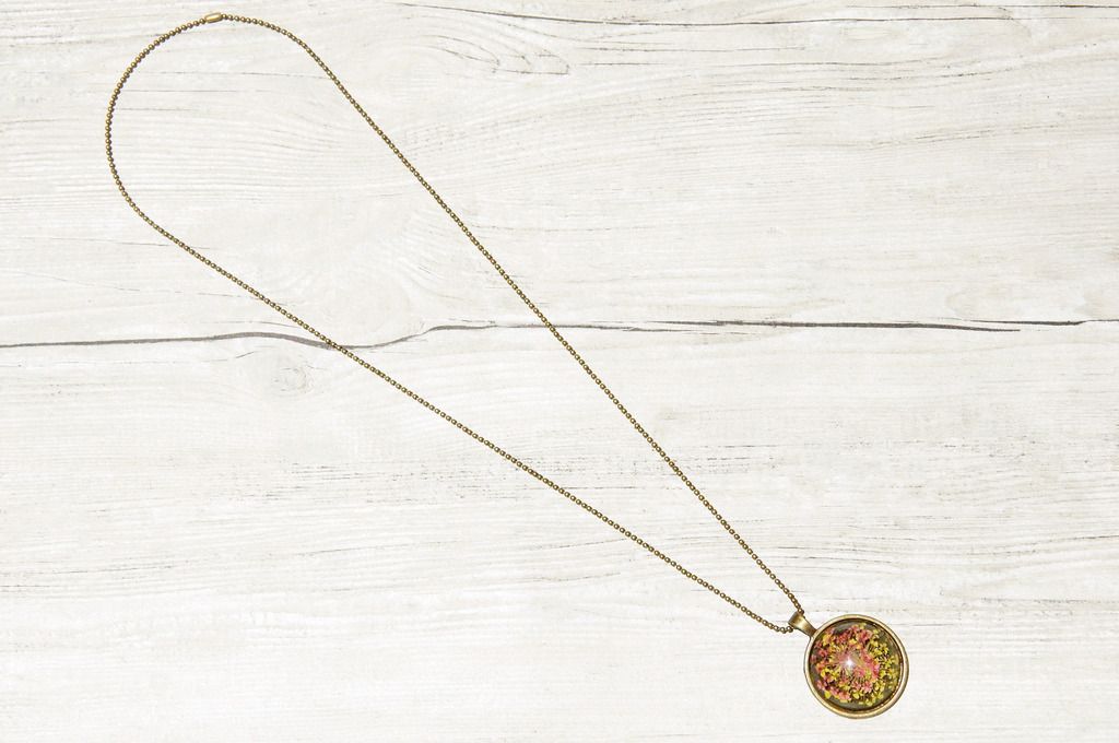 / Forest Department / storage time dried flower necklace - color brilliant flowers - Necklaces - Other Metals Multicolor