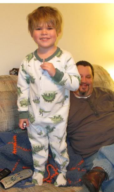 Dino PJs. They fit!
