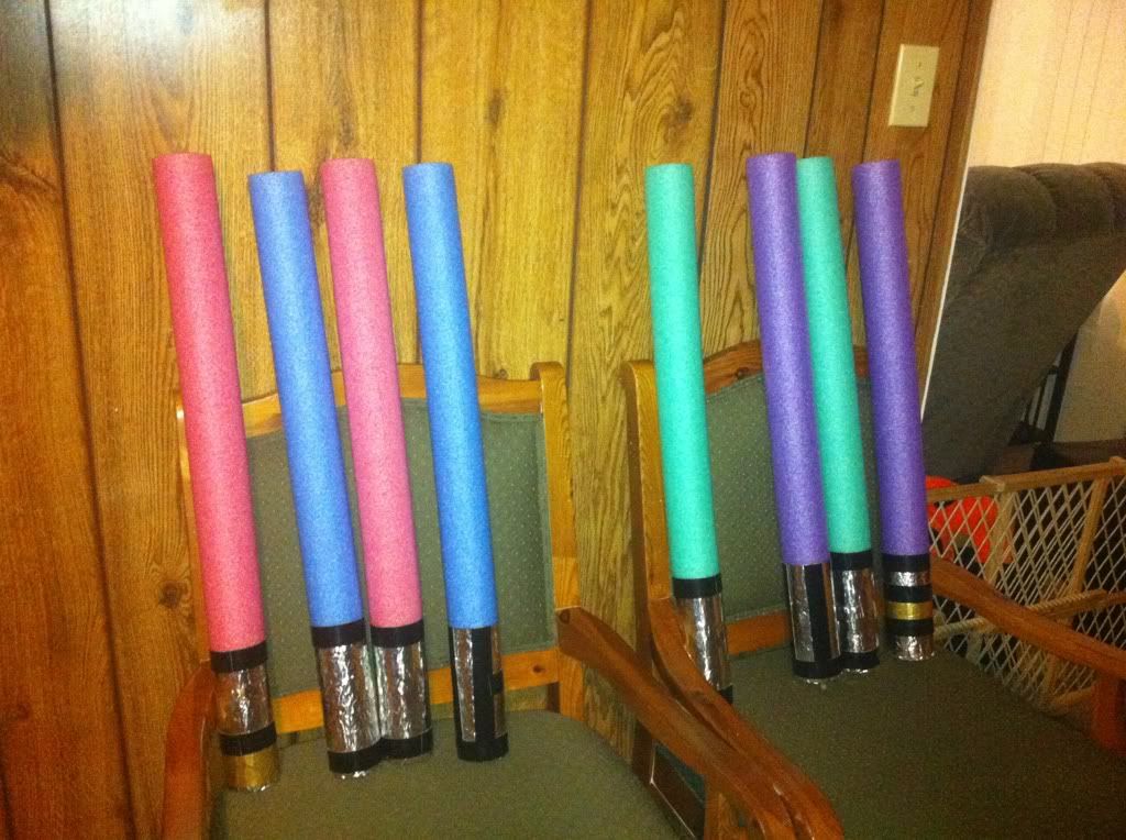 Pool Noodle Lightsabers, Uploaded from the Photobucket iPhone App