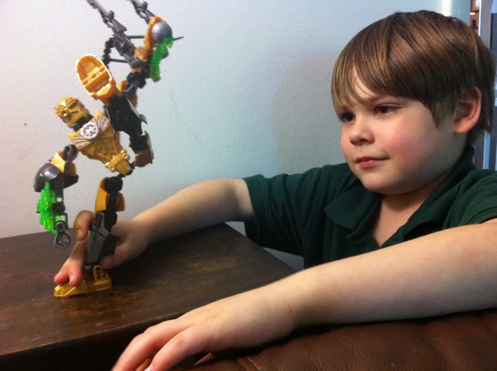 Nicky and his Lego Hero he made himself
