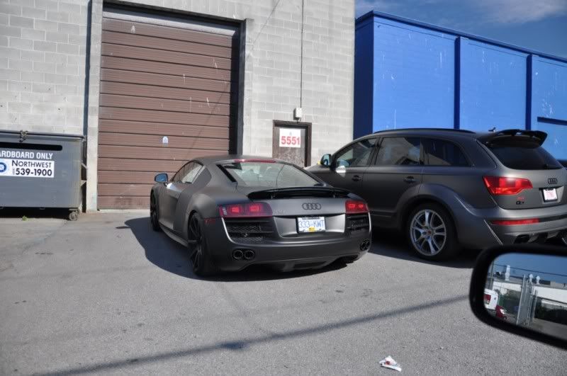 Matte Black Audi R8 and Audi Q7 hanging out