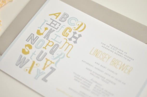 ABC baby shower invitations