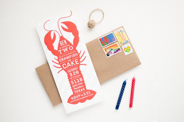 Crawfish and Cake Birthday Invitations by Lauren Chism