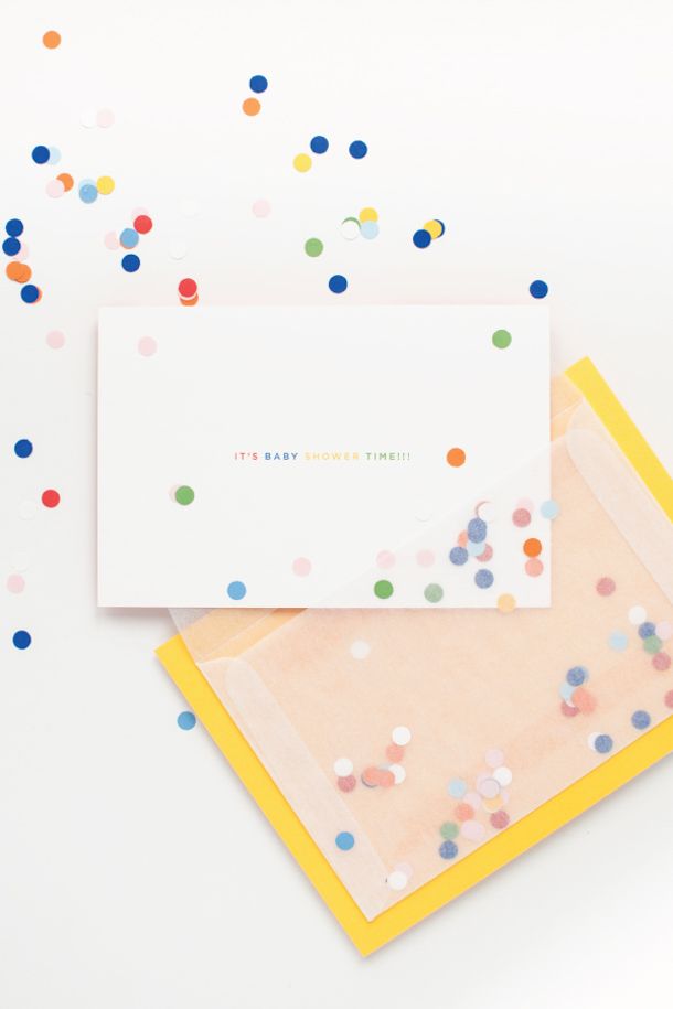 Lauren Chism Colorful Confetti Baby Shower Invitations