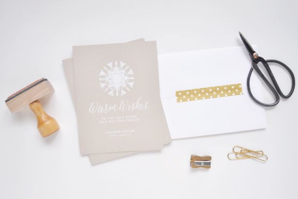 White Foil Holiday cards by Lauren Chism Fine Papers