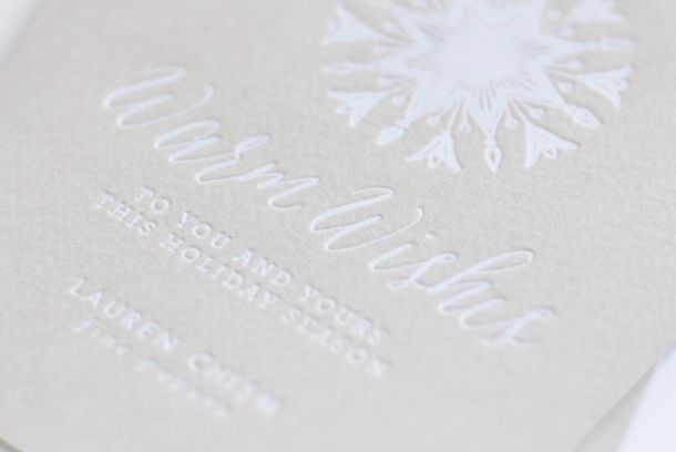 White Foil Holiday cards by Lauren Chism Fine Papers