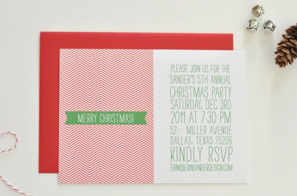chevron holiday party invitation
