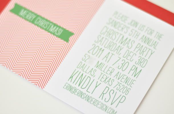 chevron holiday party invitation