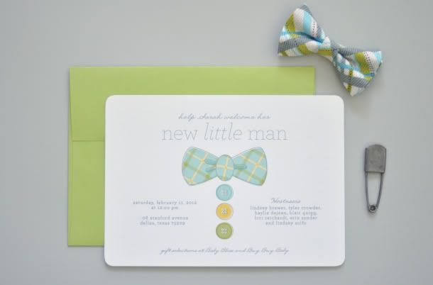 bow tie baby shower invitations