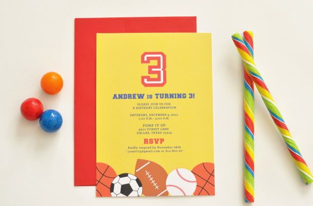 sports birthday invitation