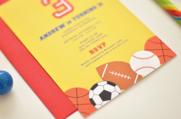 sports birthday invitation