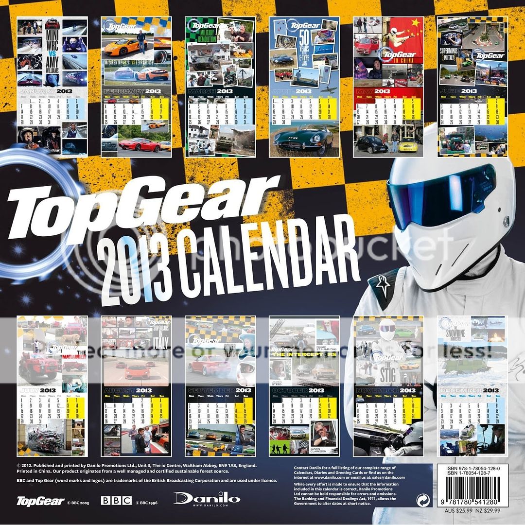  2013 Wall Calendar Brand New SEALED Jeremy Clarkson The STIG