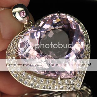 89.50 CT. PINK HEART KUNZITE SILVER 925 PENDANT  